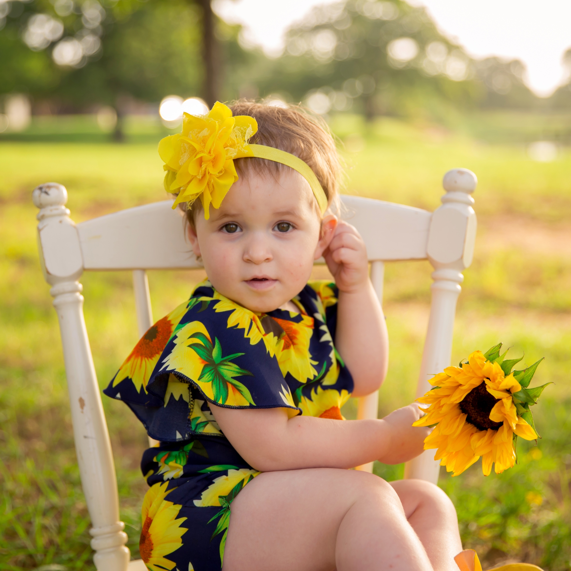Sunflower Toddler Child Milestone Photography Arlington Texas